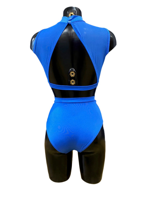 Basilica Two Piece Royal Blue Top And Knickers Set