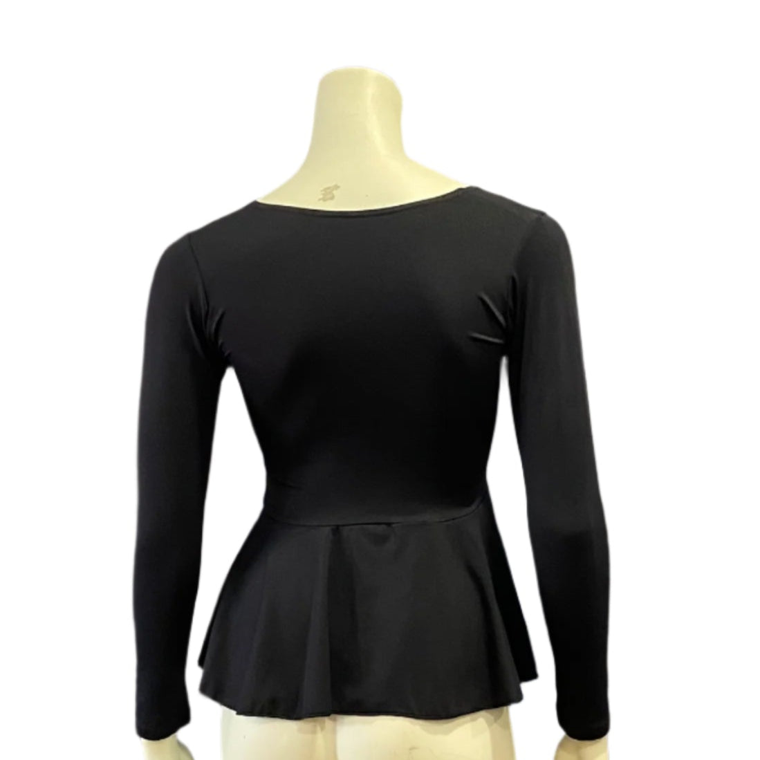 Jenetex Black Peplum Top With Star Motif