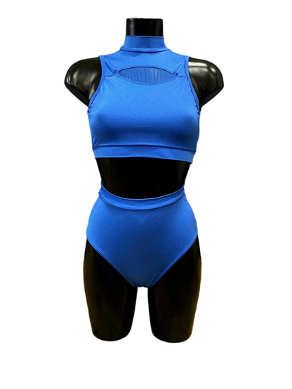 Basilica Two Piece Royal Blue Top And Knickers Set