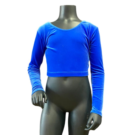 Jenetex Smooth Velour Long Sleeve Crop Top