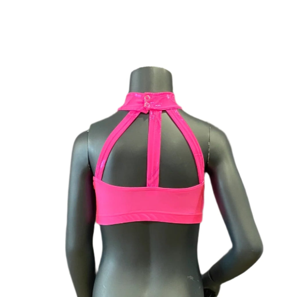 Jenetex Nylon Lycra Strappy Back Crop Top