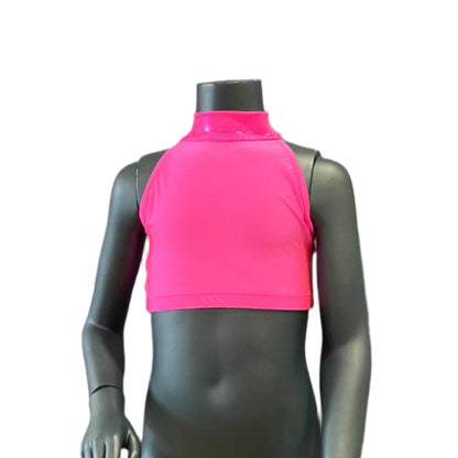 Jenetex Nylon Lycra Strappy Back Crop Top