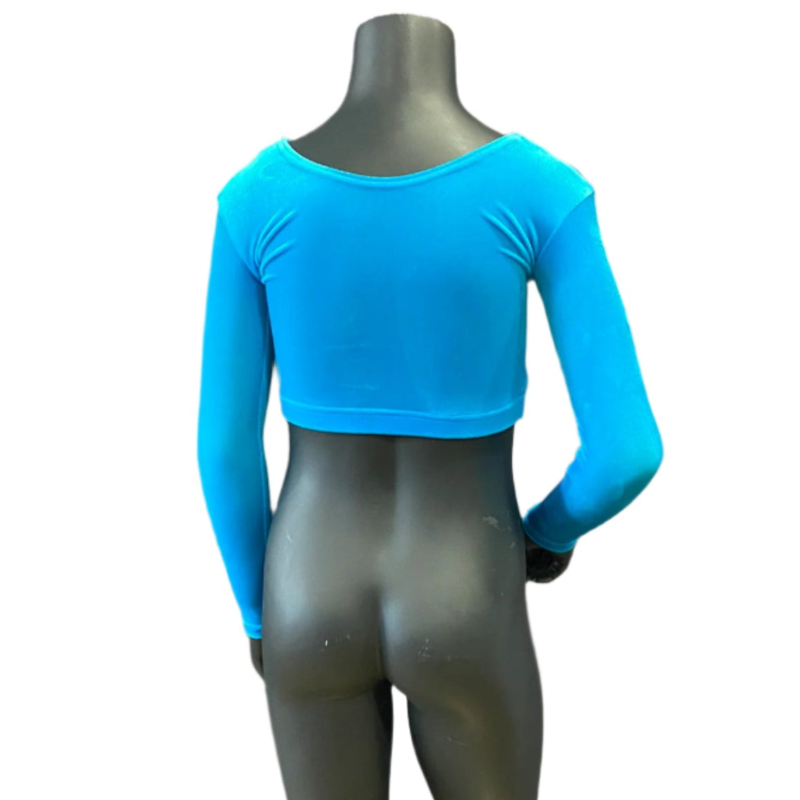 Jenetex Smooth Velour Long Sleeve Crop Top