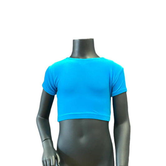 Jenetex Smooth Velour Cap Sleeve Crop Top