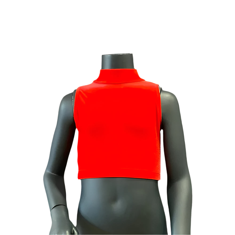 Jenetex Smooth Velour Turtle Neck Crop Top