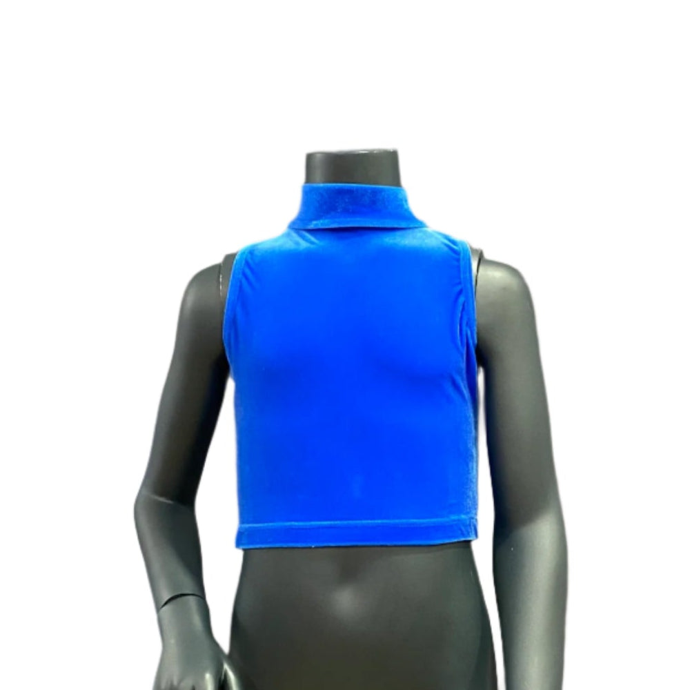 Jenetex Smooth Velour Turtle Neck Crop Top
