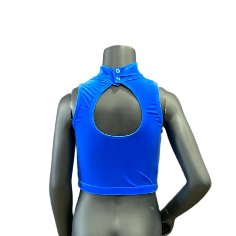 Jenetex Smooth Velour Turtle Neck Crop Top