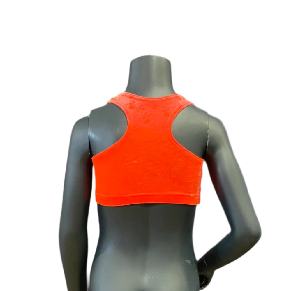 Jenetex Sleevless Smooth Velour Racer Back Crop Top