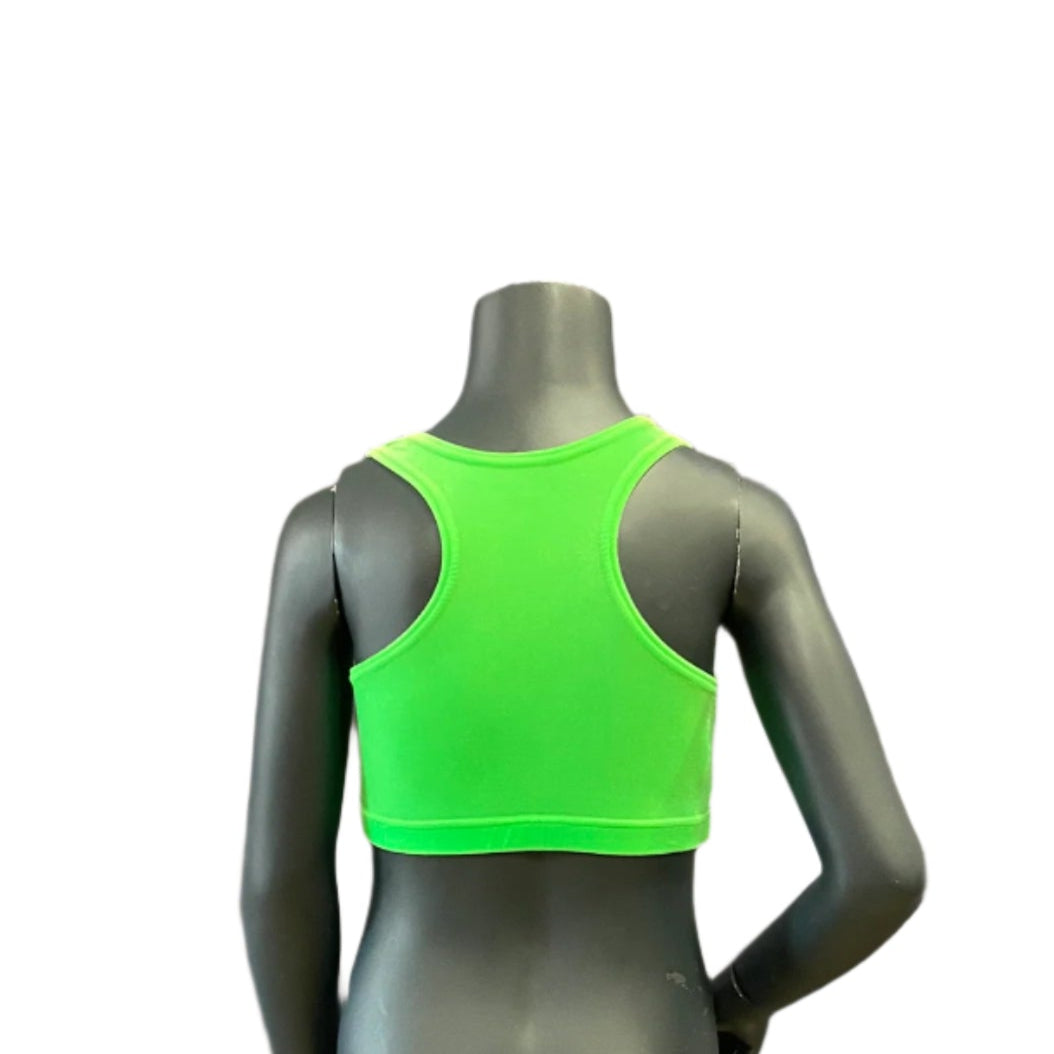 Jenetex Sleevless Smooth Velour Racer Back Crop Top