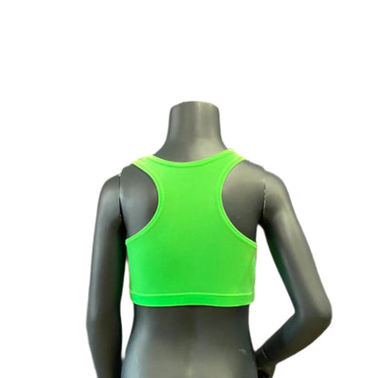 Jenetex Sleevless Smooth Velour Racer Back Crop Top