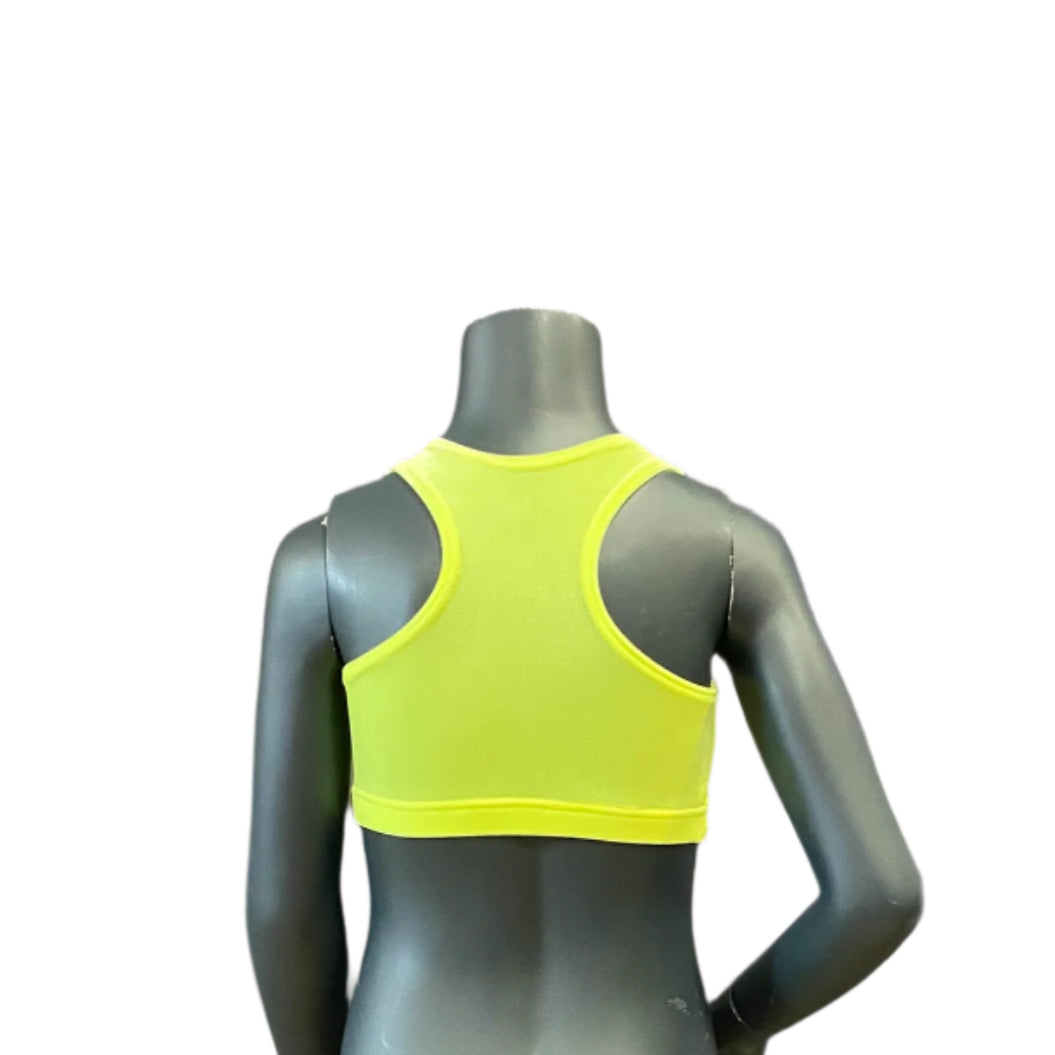 Jenetex Sleevless Smooth Velour Racer Back Crop Top