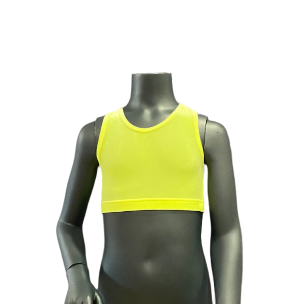 Jenetex Sleevless Smooth Velour Racer Back Crop Top