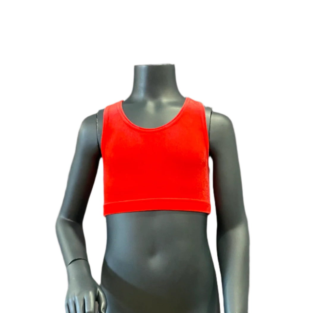 Jenetex Sleevless Smooth Velour Racer Back Crop Top