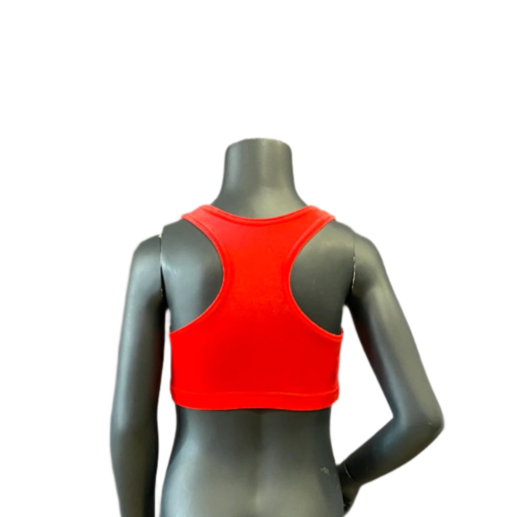Jenetex Sleevless Smooth Velour Racer Back Crop Top