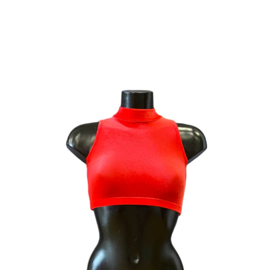 Jenetex Smooth Velour Turtle Neck Crop Top