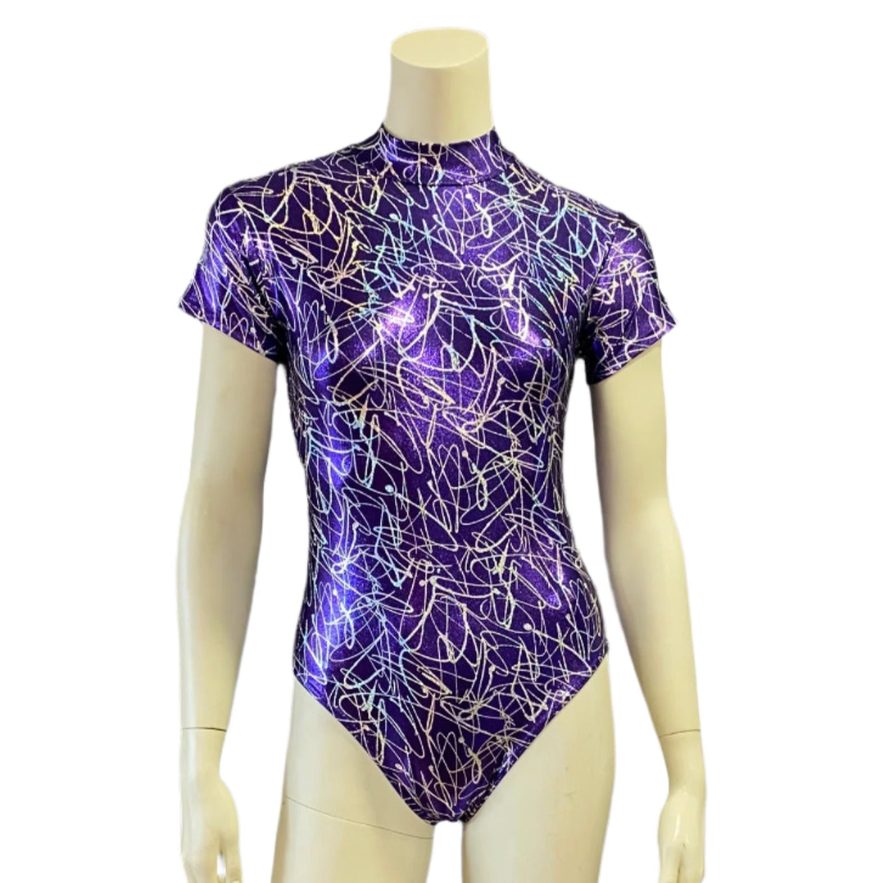 Jenetex Cap Sleeve Turtle Neck Leotard