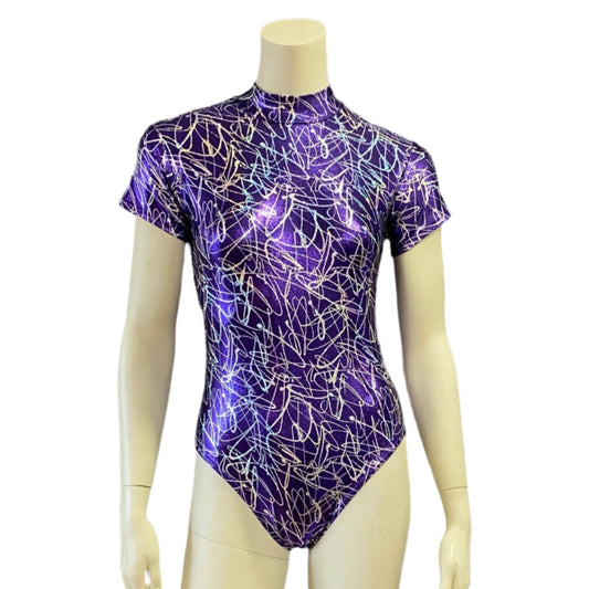 Jenetex Cap Sleeve Turtle Neck Leotard