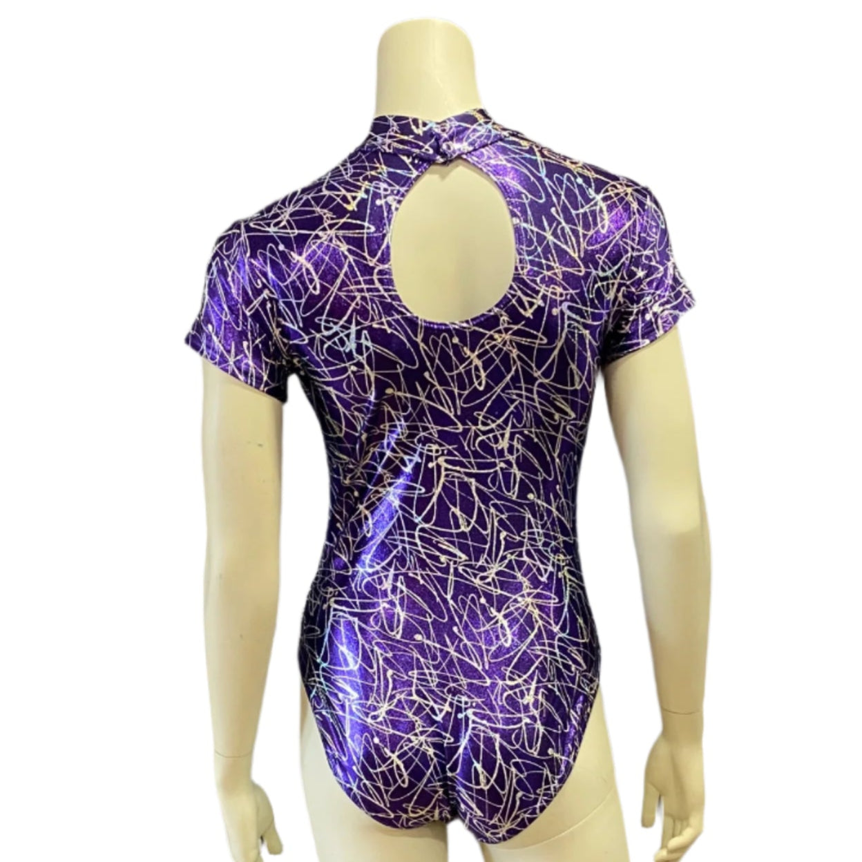Jenetex Cap Sleeve Turtle Neck Leotard