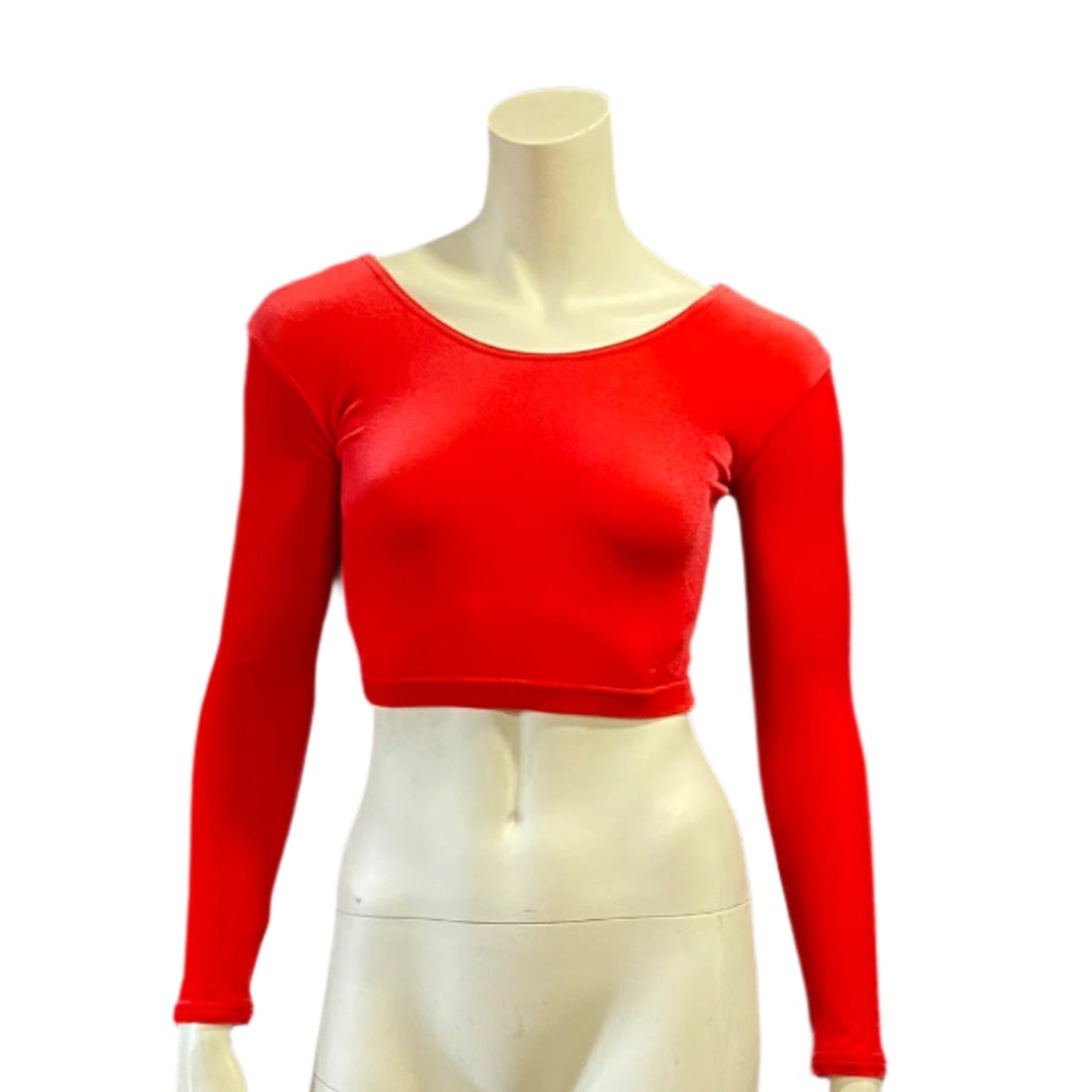 Jenetex Smooth Velour Long Sleeve Crop Top