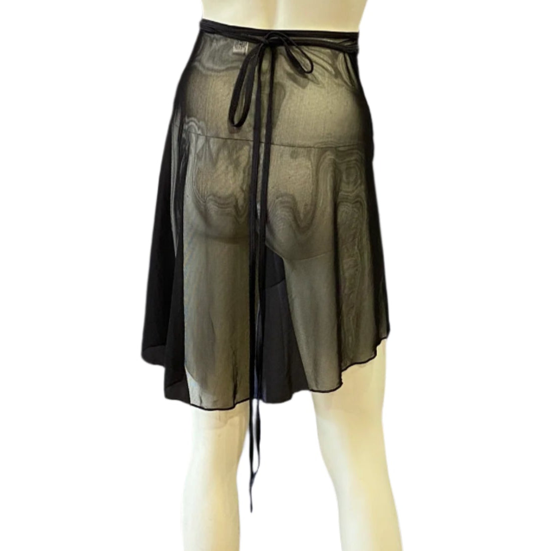 Jenetex Black Chiffon Wrap Skirt
