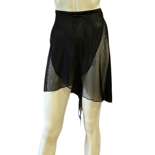 Jenetex Black Chiffon Wrap Skirt