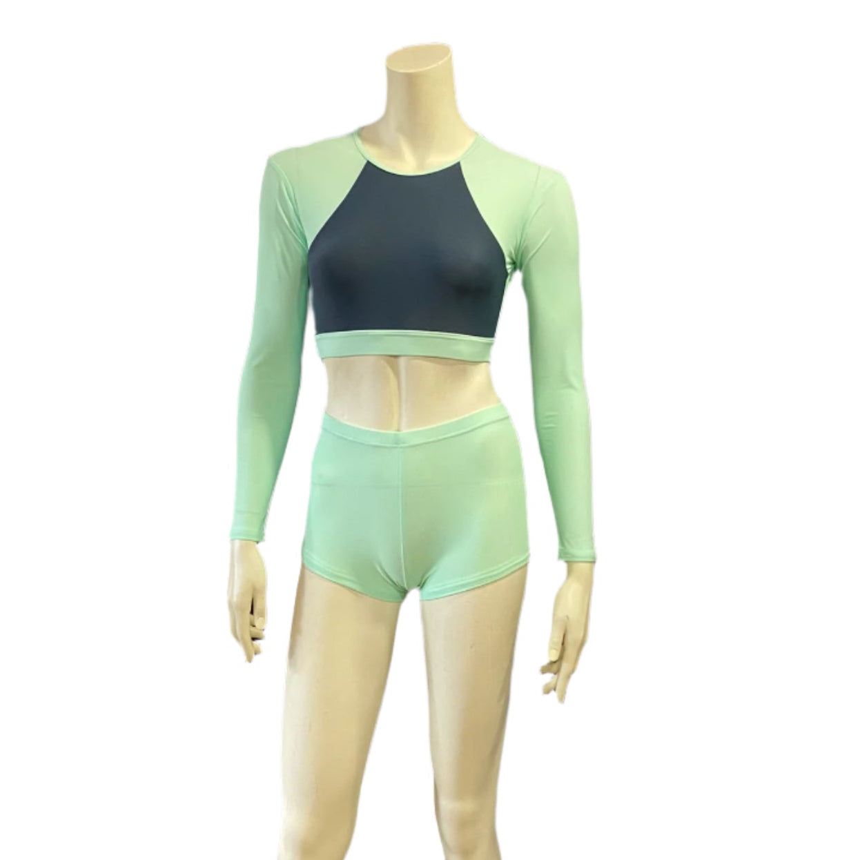 Jenetex Long Sleeve Crop Top & Shorts Set