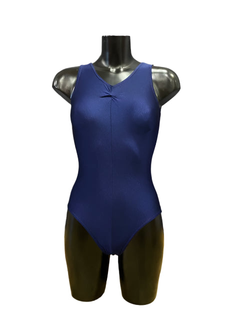 Jenetex Ruche Front Navy Vest Style Leotard