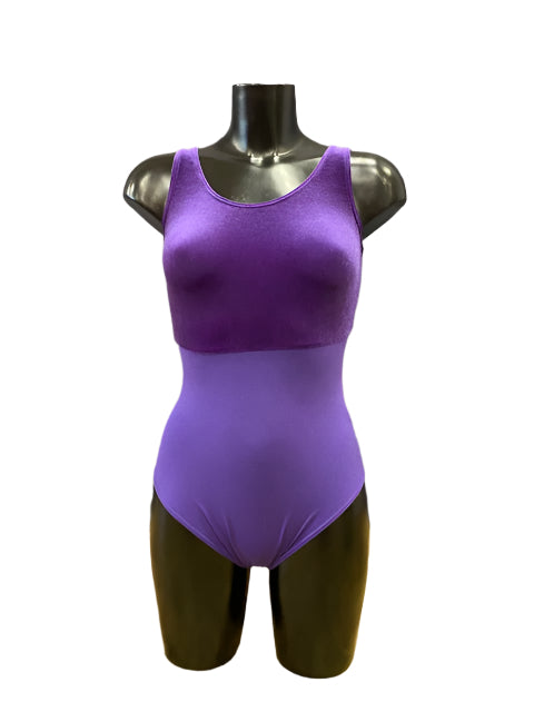 Jenetex Velour & Cotton Purple Leotard