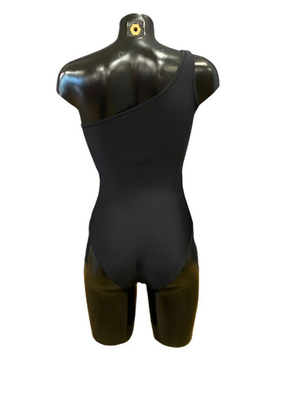 Jenetex One Shoulder Black and Glitz Leotard
